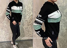 Худи женское молодежное двунитка. Женская кофта с капюшоном, женский батник, свитшот (чёрный)