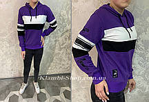 Жіночий батнік, Худі жіноче з принтом двонитка. Жіноча кофта з капюшоном, світшот із двонитки (фіолетовий)