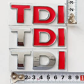 Букви "TDI" Червоні/Хром