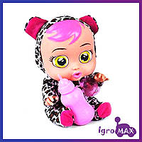 Детский интерактивный плачущий пупс Baby XM1435 леопардик, большая интерактивная кукла-младенец плакса