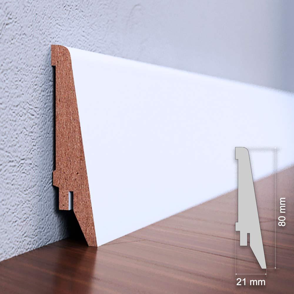 Плінтус МДФ Білий польський розміри 2070 x 82 x 21, фото 1