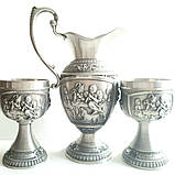 Набір з 2-х олов'яних келихів і глечика, фото 3