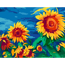 Набір-стандарт акриловий живопис за номерами „Жовті соняхи“ 35х45см ROSA START