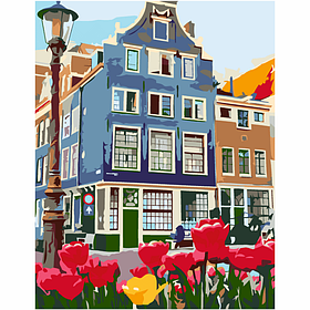 Набір-стандарт акриловий живопис за номерами „Знаменитий Амстердам“ 35х45см ROSA START
