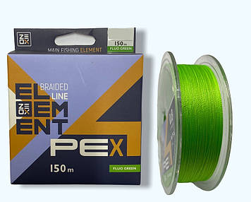 Шнур зелений Zeox Element PE X4 Fluo Green 150 м. 0.128