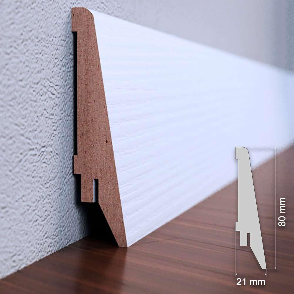 Плінтус МДФ Дуб білий, розміри 2070 x 82 x 21, фото 1