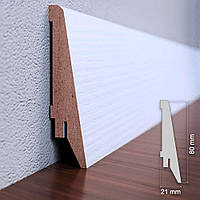 Плінтус МДФ Дуб білий, розміри 2070 x 82 x 21