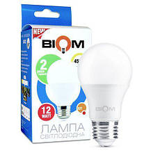 Світлодіодна лампа Biom BT-512 A60 12 W E27 4500 K матова