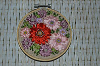 цветочная вышивка атласной лентой 11 см
