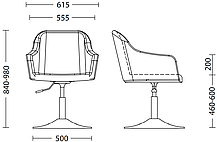 Крісло м'яке поворотне Wester 1S каркас сһгоме тканина Soro-23 (ТМ Новий Стиль), фото 2