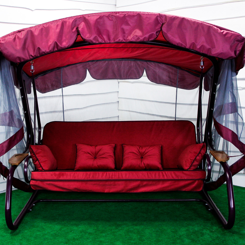 Гойдалка з відкидною спинкою й анти москітною сіткою Марсала Соло GreenGard