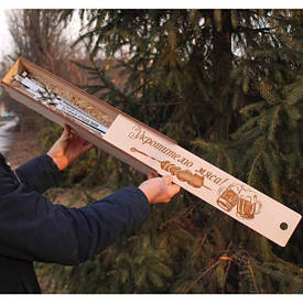 Шампури з залізними ручками 8 шт в коробці пенал з гравіюванням