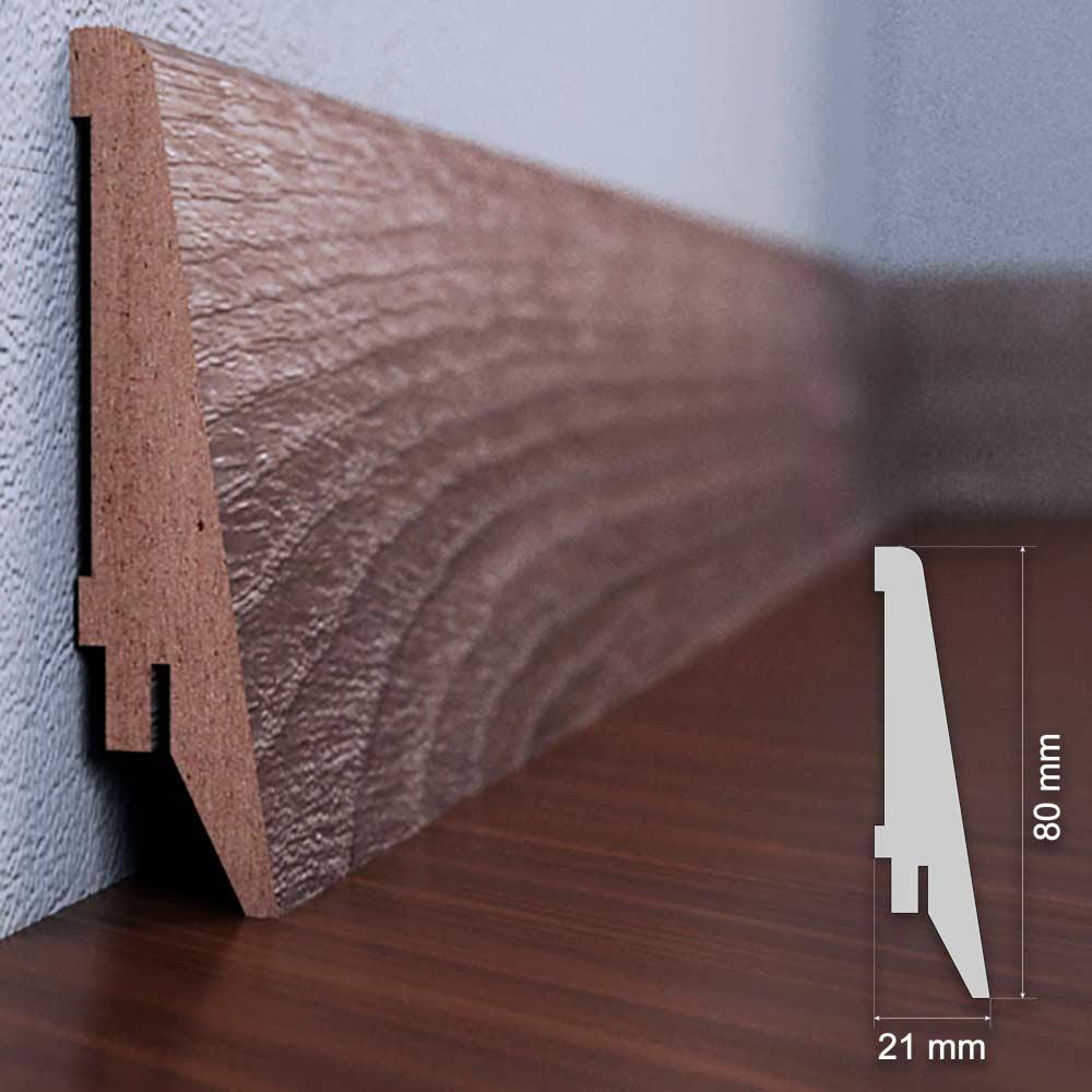 Плінтус МДФ Дуб сірий, розміри 2070 x 82 x 21, фото 1