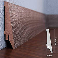 Плінтус МДФ Дуб сірий, розміри 2070 x 82 x 21