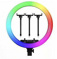 Кільцева світлодіодна RGB Led Лампа з 3 Тримачами для Телефону LZ18-450CW Remote BrownBox 45 см