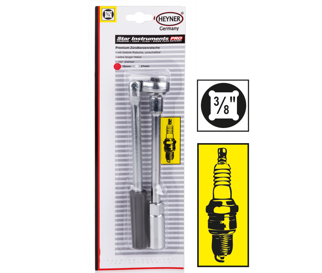 Ключ свічний трещітка Premium Spark Plug Ratchet 16 mm HEYNER HE 424 160