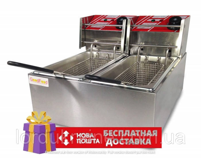 Фритюрниця професійна настільна GoodFood EF44, подвійна 4+4 л.