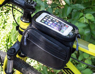 Велосумка надрамна подвійна під смартфон 6,2"