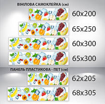 Наклейка на кухонний фартух 60 х 200 см, з фотодруком та захисною ламінацією асорті з льодом (БП-s_ed646), фото 3