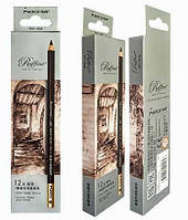 Олівець пастельний сепія Marco Raffine 7011-12CB, 902053