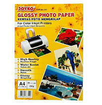 Фотопапір А4 210x297 мм глянцева 230 г/м2 20 аркушів Joyko GSP-A4-230, 273509