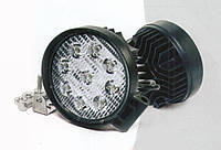 Фара LED круглая 27W, 9 ламп, 110*128мм, узкий луч (арт.DK B2-27W-B SL)