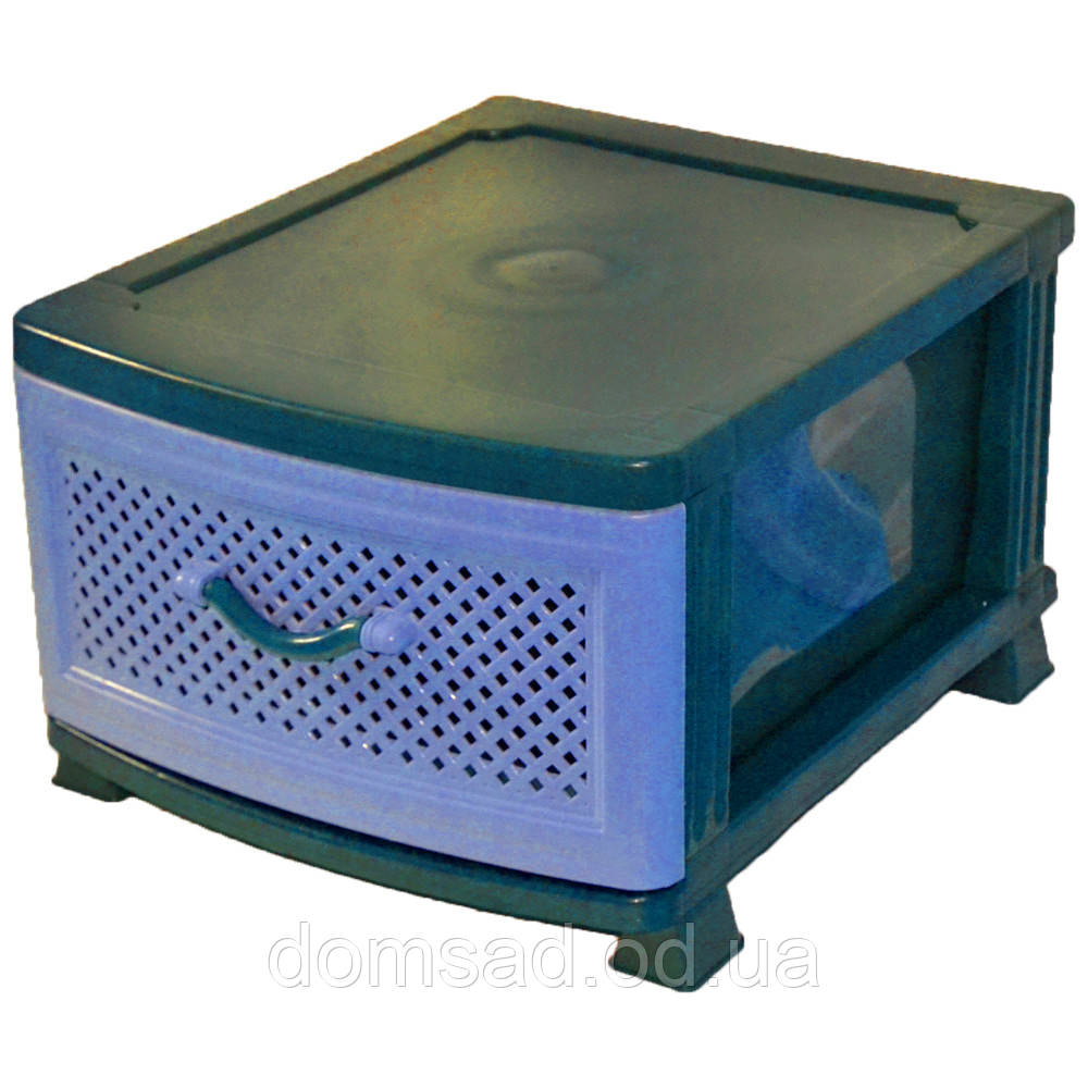 Комод пластиковий Efe Plastics 1 ящик 27х46х38, сітка, сірий. Ефе пластик..