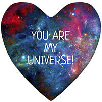 Подушка серце з написом You are my universe! 37х37 см подушки до 14 лютого подарунки на день закоханих