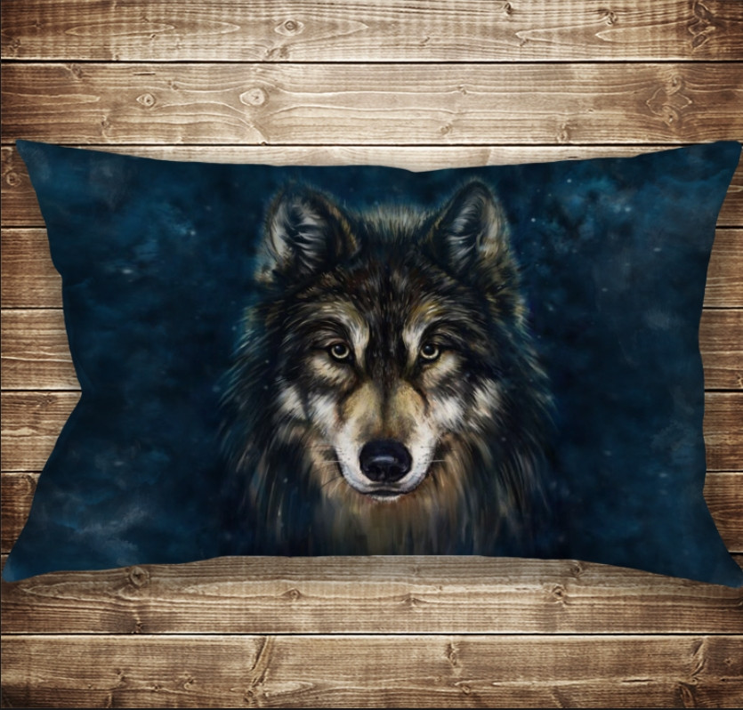 Подушка 50х70 см. c 3D принтом Wolf Face