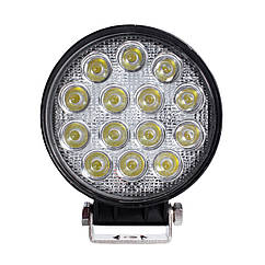 LED кругла фара 42W, 14 ламп, широкий промінь 10/6000K 30V
