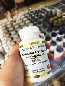 Імуностимулятор Immune Defense with Wellmune, Beta-Glucan, California Gold Nutrition 250 mg , 30 Veggie Caps