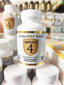 Immune4, Иммун4, засіб для зміцнення імунітету, California Gold Nutrition, 60 рослинних капсул