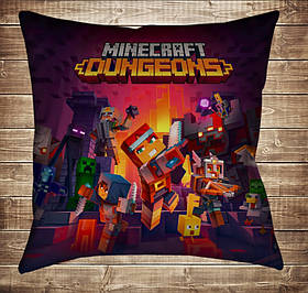Подушка з 3D принтом Minecraft Dungeons Підземелля