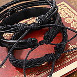 Набір шкіряних чоловічих браслетів — чоловічий браслет "Супермен", фото 3