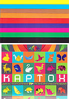 Набор цветного 2-х стороннего 2-х цветного картона А4 Офорт 9 л. КА4409Е