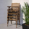 IKEA FALHOLMEN Стіл + 4 стільці з підлокітником, садовий, світло-коричнева морилка / Frösön / Duvholmen, фото 2