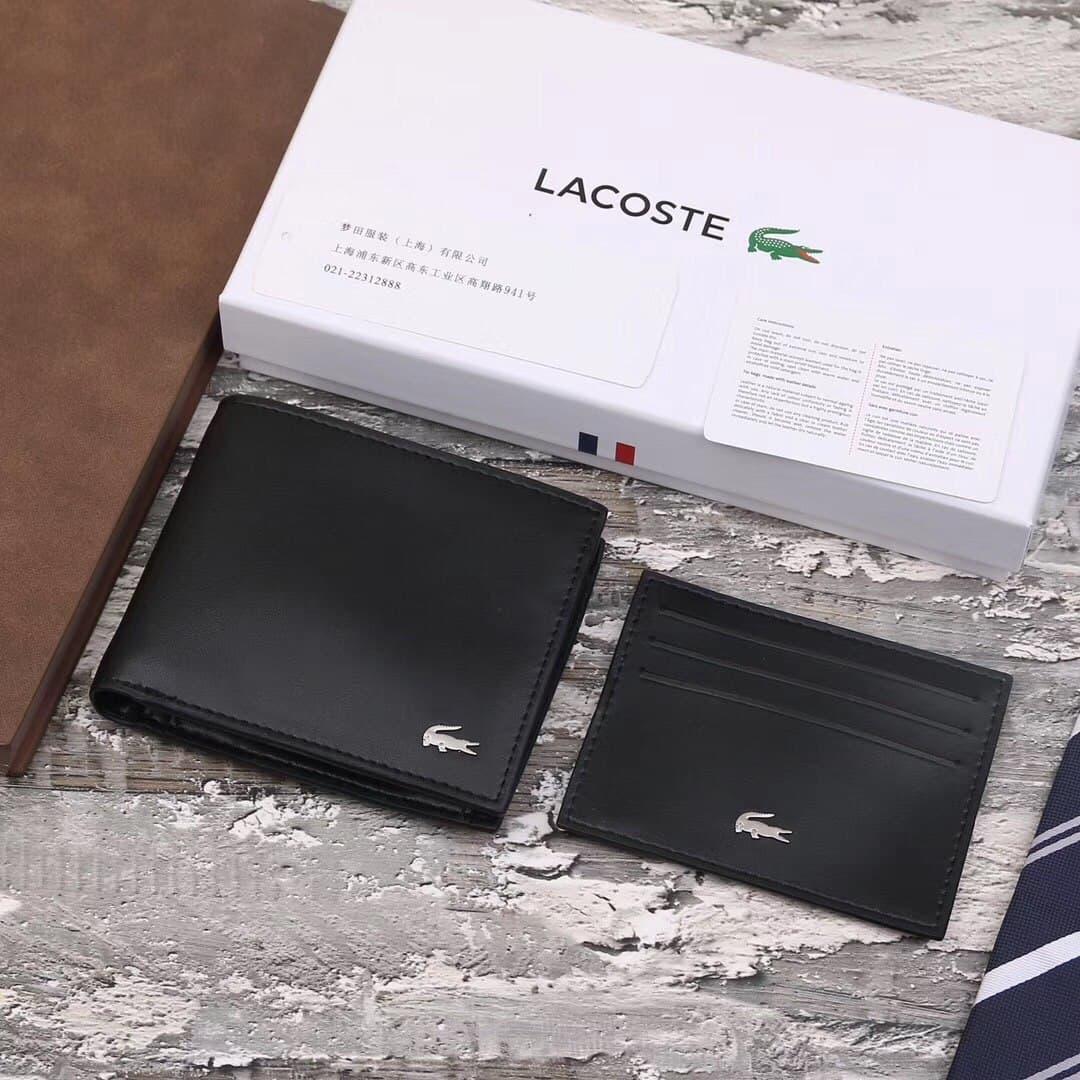 Чоловічий чорний портмоне Lacoste