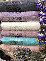 Махровые полотенца для лица в упаковке 6 штук 50 на 90 см Турция Soft Life