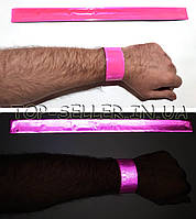 Світловідбиваючий браслет Flickers 40 см, Рожевий + оксамит