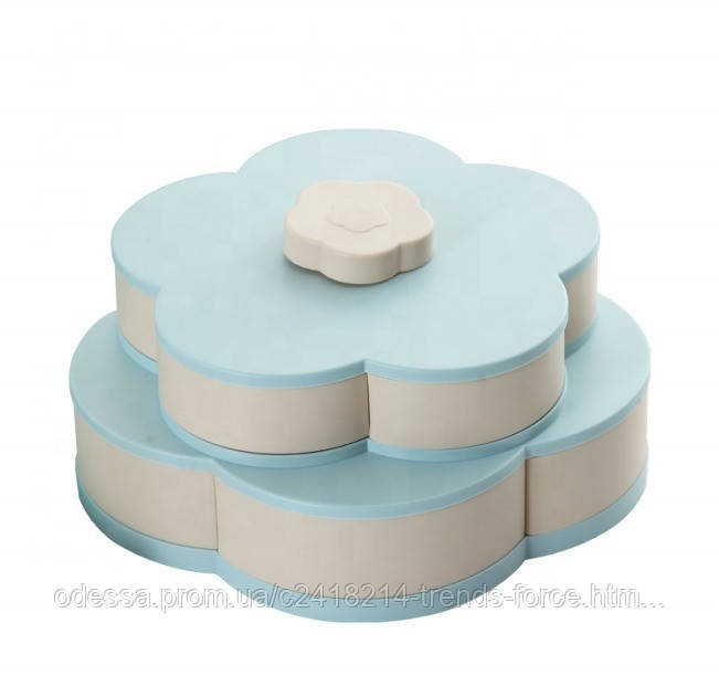 Обертова складана двоярусна цукерка Flower Candy Box для цукерок і фруктів Memos 179456