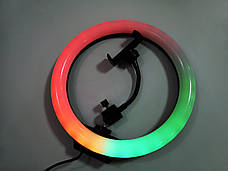 Кільцева LED лампа RGB MJ26 26см.1 кріплення на телефон USB, фото 6