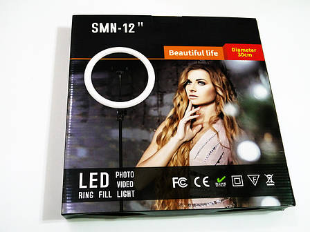 Кільцева LED лампа SMN-12 30см 1 кріпл.тел USB, фото 1