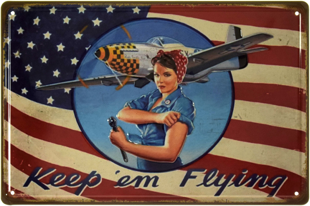 Металева табличка / постер "Підтримай Їх Політ / Keep 'em Flying" 30x20см (ms-002525)