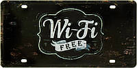 Металлическая табличка / постер "Wi-Fi Free (Темный Фон)" 30x15см (ms-002507)