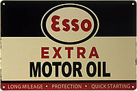 Металлическая табличка / постер "Esso (Extra Motor Oil)" 30x20см (ms-002446)