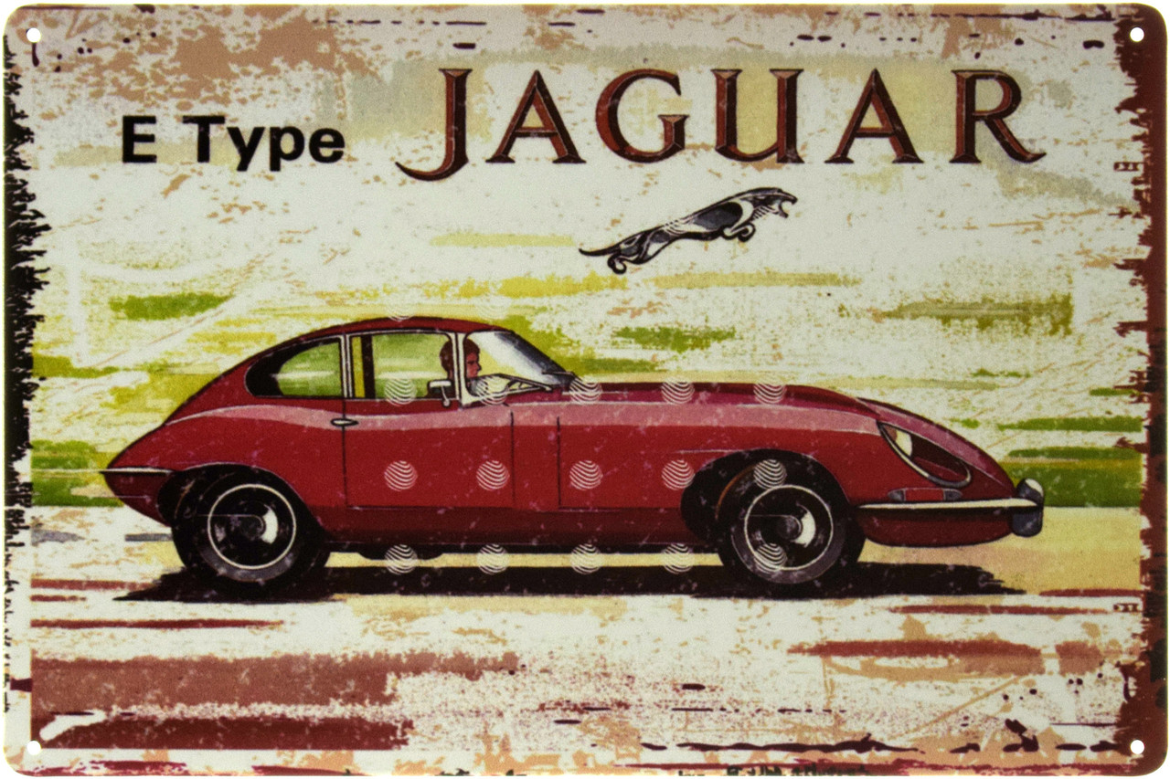 Металева табличка / постер "Jaguar E Type" 30x20см (ms-002437)