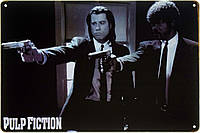 Металлическая табличка / постер "Криминальное Чтиво / Pulp Fiction (Black)" 30x20см (ms-002431)