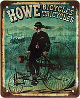 Металева табличка / постер "Howe Bicycles Триколісні Велосипеди" 18x22см (ms-002367)