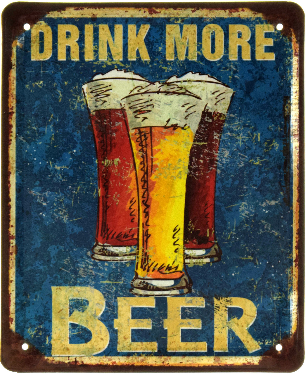 Металлическая табличка / постер "Пейте Больше Пива / Drink More Beer