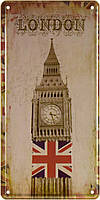 Металлическая табличка / постер "Биг Бен Лондон / Big Ben London " 15x30см (ms-002354)